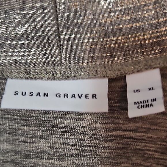 Susan Graver Silver Cardigan Sweater - Picture 2 of 5